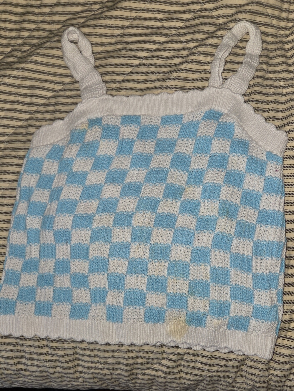 Old Navy Blue & White Checker Knit Tank